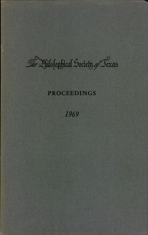 Philosophical Society of Texas, Proceedings of the Annual Meeting: 1969