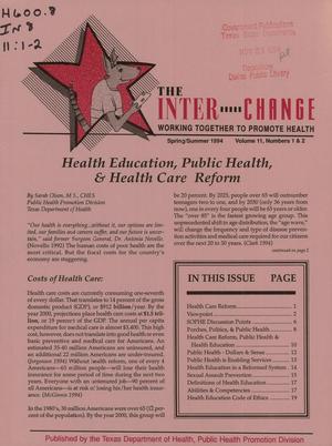 Primary view of The Inter-Change, Volume 11, Number 1 & 2, Spring/Summer 1994