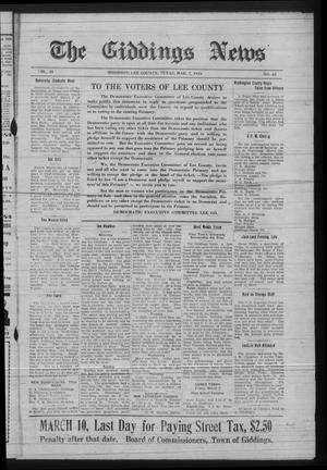 Primary view of The Giddings News (Giddings, Tex.), Vol. 35, No. 42, Ed. 1 Friday, March 7, 1924