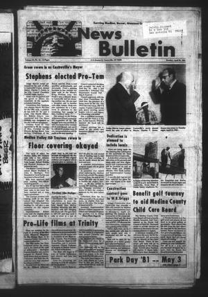 Primary view of News Bulletin (Castroville, Tex.), Vol. 23, No. 16, Ed. 1 Monday, April 20, 1981