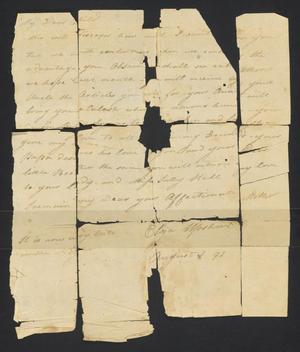 Primary view of [Letter from Elizabeth Gore Upshur to her daughter Elizabeth Upshur Teackle - August 3, 1792]