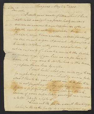 Primary view of [Letter from Elizabeth Upshur Teackle to her sister Ann Upshur Eyre - May 24, 1800]