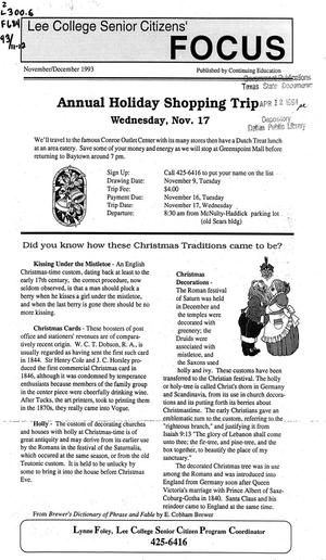 Lee College Senior Citizens' Focus, November/December 1993
