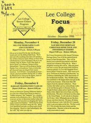 Lee College Focus, October-December 1996