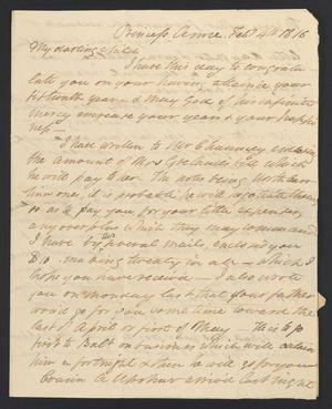 Primary view of [Letter from Elizabeth Upshur Teackle to her daughter, Elizabeth Ann Upshur Teackle, February 4, 1816]