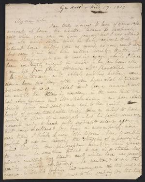 Primary view of [Letter from Ann Upshur Eyre to her sister, Elizabeth Upshur Teackle, December 17, 1817]