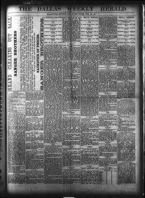 Primary view of The Dallas Weekly Herald. (Dallas, Tex.), Vol. 30, No. 34, Ed. 1 Thursday, July 26, 1883