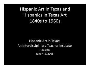 Hispanic Art in Texas 1840s to 1960s