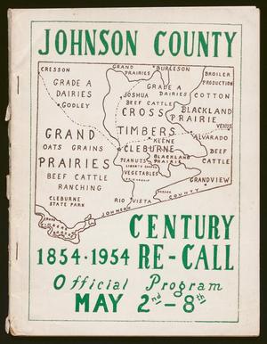 Johnson County Century Re-Call, 1854-1954: Official Program, May 2nd-8th.