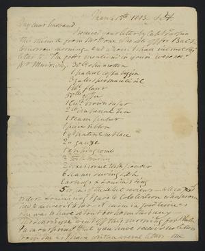 Primary view of [Letter from Elizabeth Upshur Teackle to her husband, Littleton Dennis Teackle, March 13, 1813]
