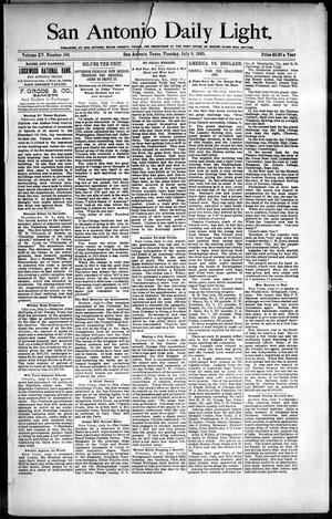 Primary view of San Antonio Daily Light. (San Antonio, Tex.), Vol. 15, No. 160, Ed. 1 Tuesday, July 9, 1895