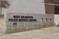 Photograph: [West Arlington Police Service Center freestanding name sign]