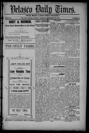 Primary view of Velasco Daily Times (Velasco, Tex.), Vol. 1, No. 19, Ed. 1 Tuesday, December 29, 1891