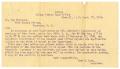 Letter: [Letter from Harold Hurd to Bob Perryman, September 17, 1908]