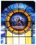 Photograph: [Stained Glass Window Pane of a Lion]
