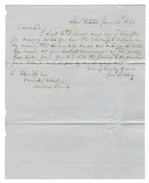 Primary view of [Letter from Jno. Twohig to Ferdinand Louis Huth, June 14, 1855]