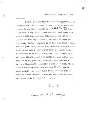 Primary view of [Transcript of letter from E. A. Elliott, July 28, 1820]