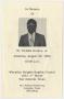Pamphlet: [Funeral Program for Freddie Brunce, Jr., August 25, 1984]