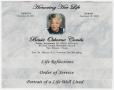 Pamphlet: [Funeral Program for Bessie Osborne Combs, September 18, 2009]