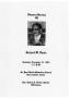 Pamphlet: [Funeral Program for Richard W. Davis, November 29, 1988]