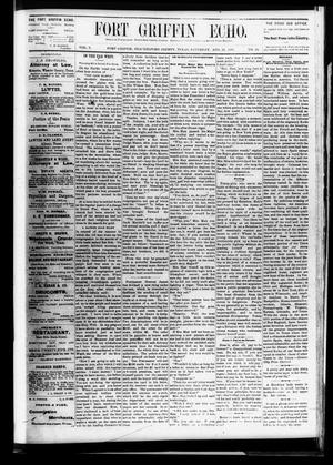 Primary view of Fort Griffin Echo (Fort Griffin, Tex.), Vol. 3, No. 33, Ed. 1 Saturday, August 27, 1881