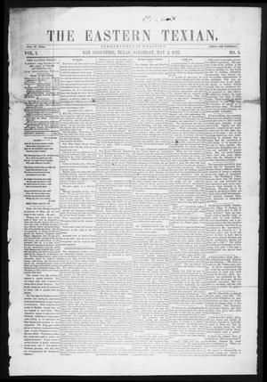 Primary view of The Eastern Texian (San Augustine, Tex.), Vol. 1, No. 5, Ed. 1 Saturday, May 2, 1857