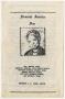 Pamphlet: [Funeral Program for Maggie Jones, July 28, 1973]