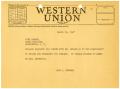 Letter: [Telegram from John J. Herrera to John H. Barron - 1947-03-31]