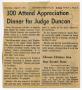Clipping: 300 attend appreciation dinner for Judge Duncan
