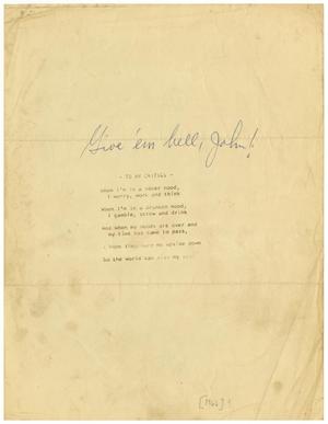Primary view of object titled '[Poem addressed to John J. Herrera - 1966]'.