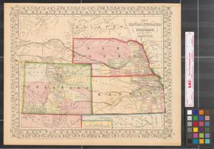 Primary view of Map of Kansas, Nebraska and Colorado : showing also the southern portion of Dacotah