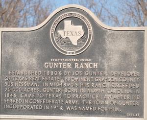 Primary view of [State Historical Survey Committee Marker: Gunter Ranch]