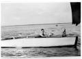 Photograph: Buddy Sinclair in boat made by father 1938