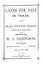 Book: Lands for Sale in Texas.  Over 150,000 Acres Carefully Selected and O…