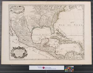 Primary view of Carte du Mexique et de la Floride des terres angloises et des Isles Antilles : du cours et des environs de la riviere de Mississipi.