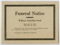 Photograph: [Funeral Notice for William Franklin Beck]