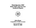 Report: State Sales and Use Tax Analysis Report: Third Quarter, 1997