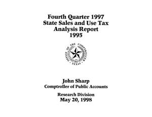 State Sales and Use Tax Analysis Report: Fourth Quarter, 1997