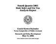 Report: State Sales and Use Tax Analysis Report: Fourth Quarter, 2001
