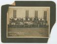 Photograph: [Students and Teachers in Front of Schoolhouse]