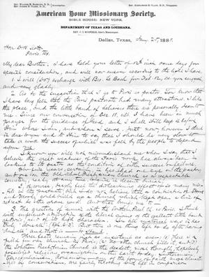 [Letter from C.I. Scofield to Judge David H. Scott, January 25, 1888]