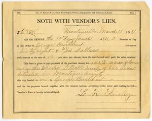 [Lien for purchase of land by L.H. Stuckey to George Burkhart, March 15, 1881]