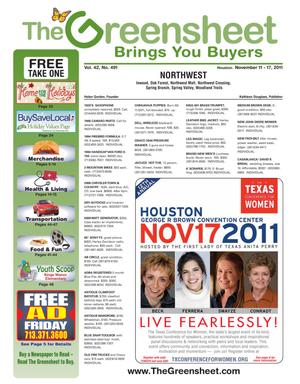 Primary view of The Greensheet (Houston, Tex.), Vol. 42, No. 491, Ed. 1 Friday, November 11, 2011
