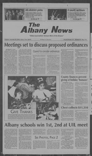Primary view of The Albany News (Albany, Tex.), Vol. 127, No. 26, Ed. 1 Thursday, November 28, 2002