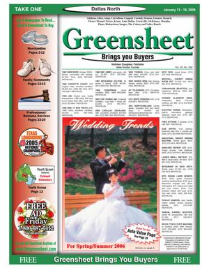 Primary view of Greensheet (Dallas, Tex.), Vol. 29, No. 280, Ed. 1 Friday, January 13, 2006