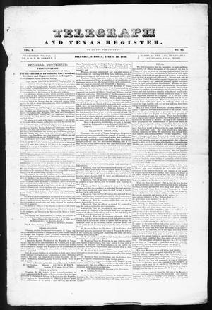 Primary view of Telegraph and Texas Register (Columbia, Tex.), Vol. 1, No. 25, Ed. 1, Tuesday, August 16, 1836