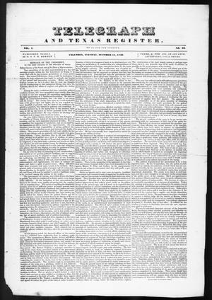 Primary view of Telegraph and Texas Register (Columbia, Tex.), Vol. 1, No. 33, Ed. 1, Tuesday, October 11, 1836
