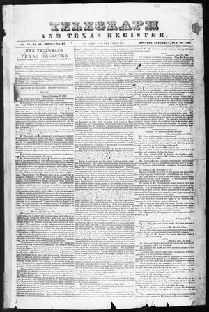 Primary view of Telegraph and Texas Register (Houston, Tex.), Vol. 2, No. 45, Ed. 1, Saturday, October 28, 1837