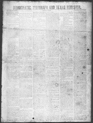Primary view of Democratic Telegraph and Texas Register (Houston, Tex.), Vol. 15, No. 18, Ed. 1, Thursday, May 2, 1850