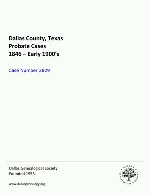 Primary view of object titled 'Dallas County Probate Case 2829: Harris, T.W. (Deceased)'.